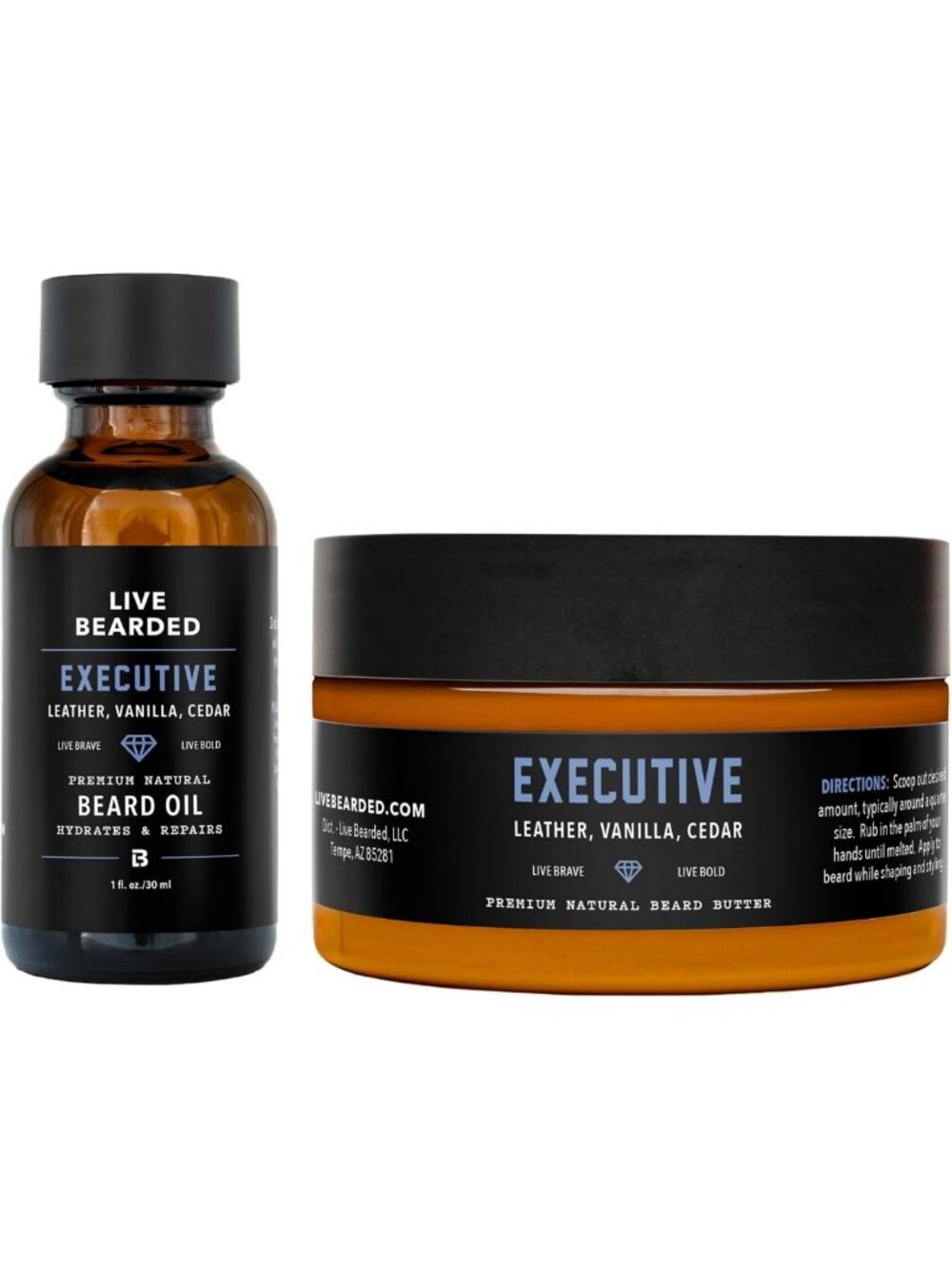 Beard Grooming Kit with Oil & Butter, Executive Scent for Soft & Healthy Facial